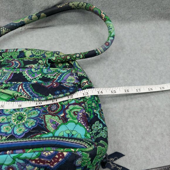 Vera Bradley  Retired Blue Rhapsody print Shoulder bag Handbag In Green Paisley - Picture 5 of 7